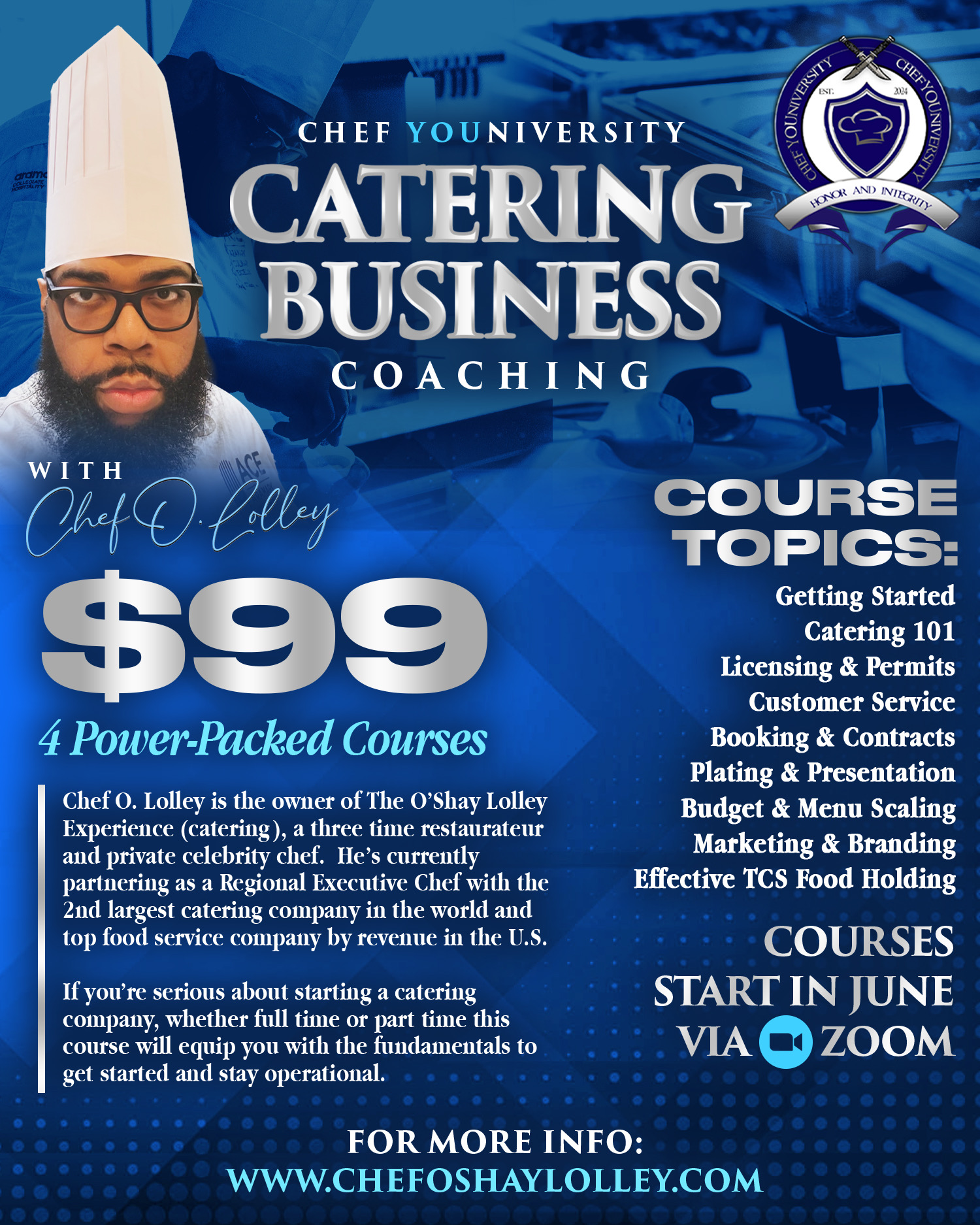 Chef YOUniversity coaching course flyer